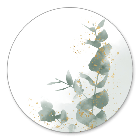 Eucalyptus met goud en waterverf